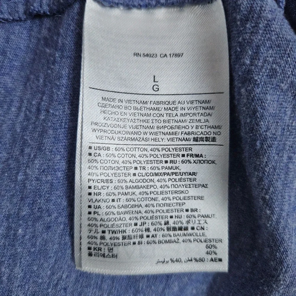 Banana Republic Men's Heathered‎ Blue Polo Shirt Size L Cotton/Polyester Blend